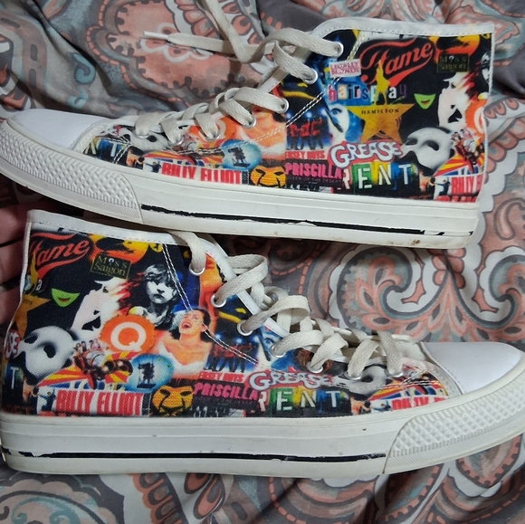 Colorful Broadway High-Top Sneakers Womens Size 11, Mens Size 9.5 - Picture 2 of 7